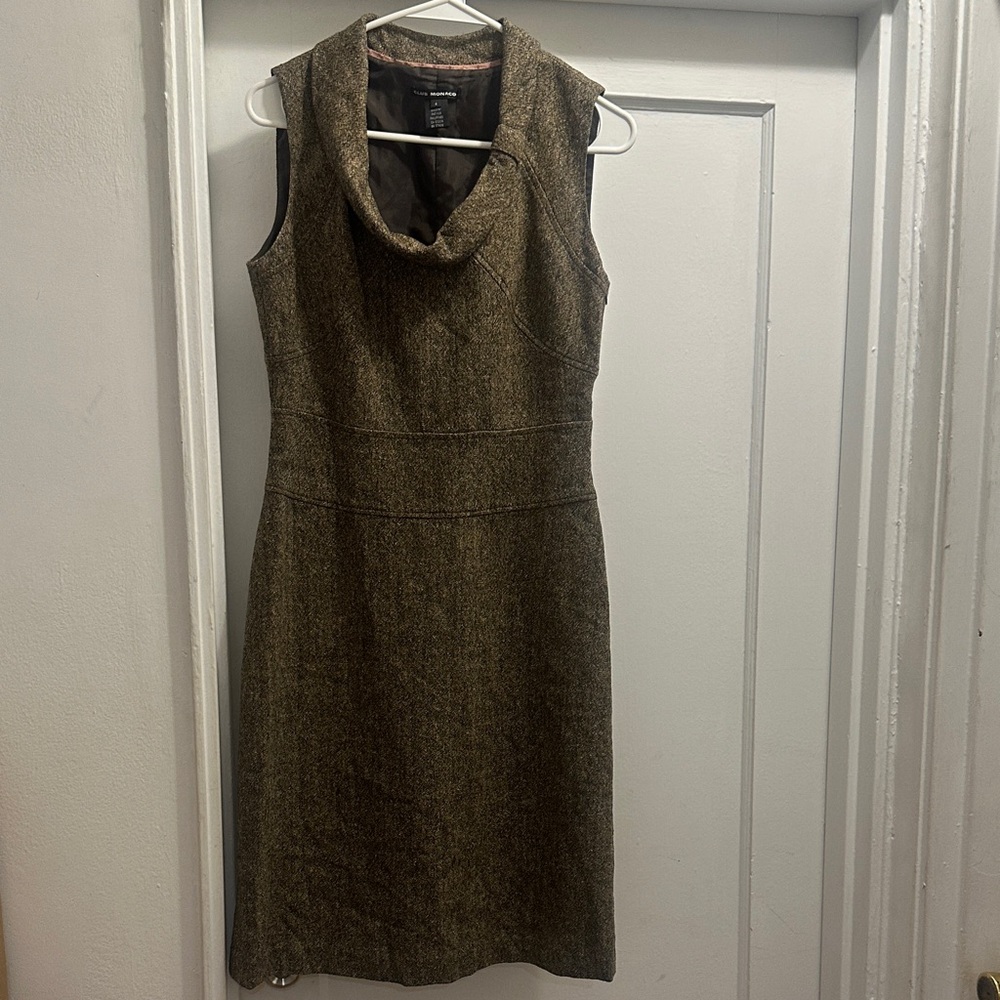 Club Monaco Brown Cowl Neck Midi Dress - Preloved